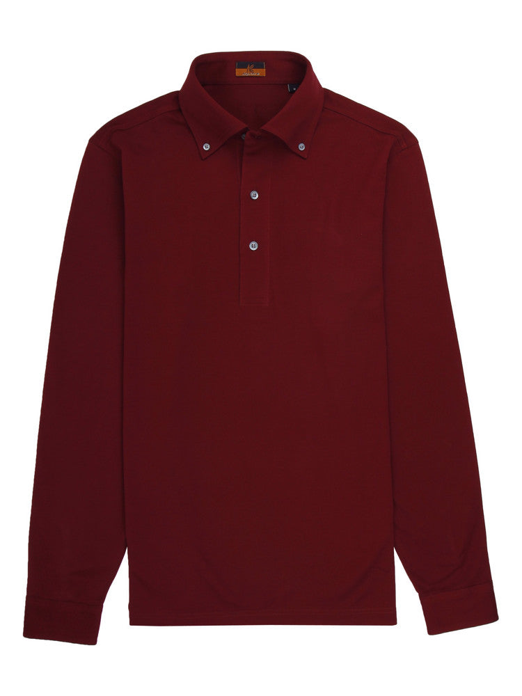 Burgundy polo best sale button down