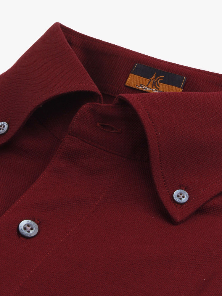 burgundy polo dress shirt Meru Washed Polo - Burgundy