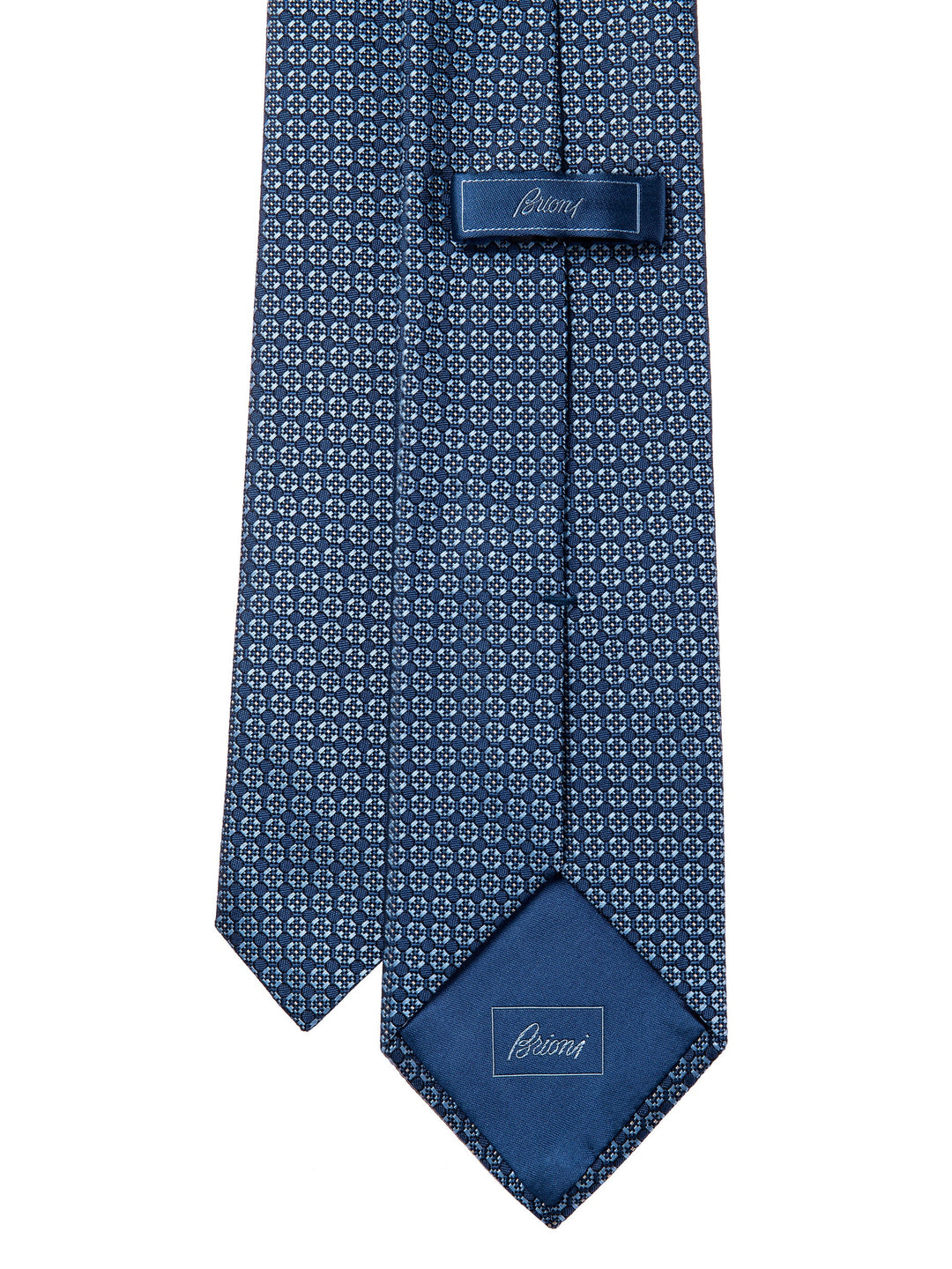 Brioni Blue Medallion Woven Tie | Ascot Chang